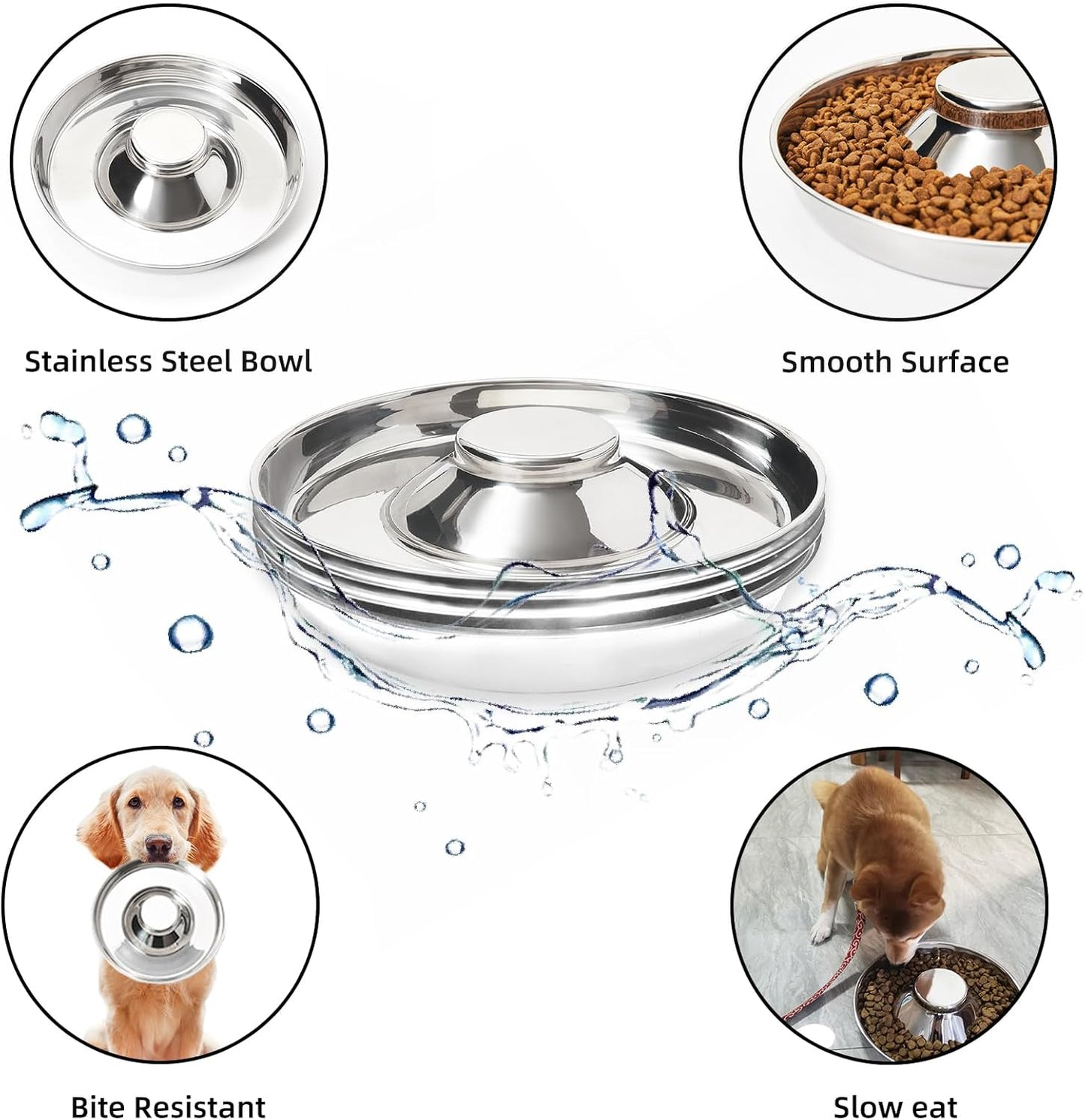 2 Pack Stainless Steel Puppy Bowls, Dog Feeding Bowl | Mush Feeder for Litters, Shallow Weaning for Food and Water, Multiple Dishes