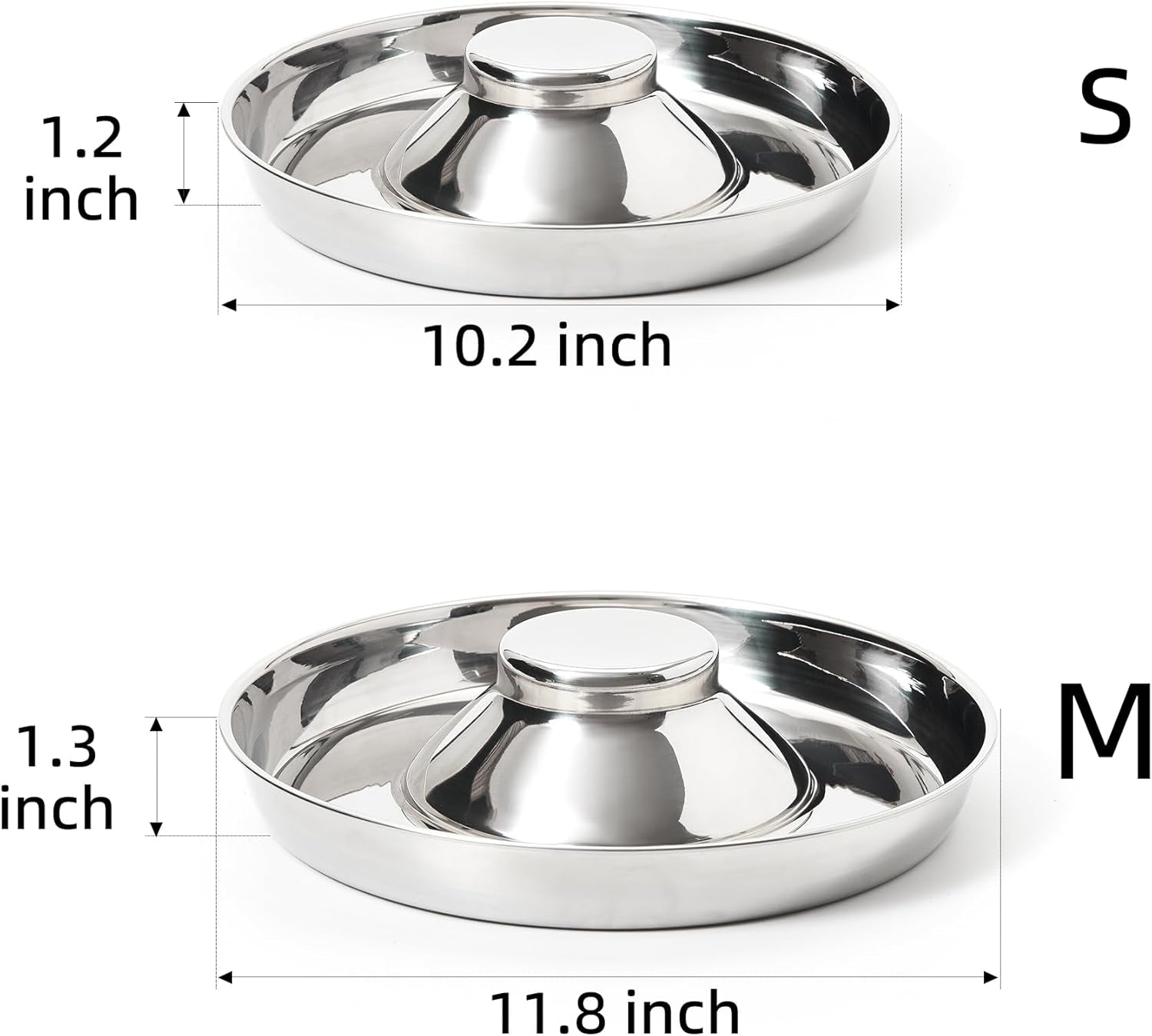 2 Pack Stainless Steel Puppy Bowls, Dog Feeding Bowl | Mush Feeder for Litters, Shallow Weaning for Food and Water, Multiple Dishes